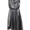 Silver metallic asymmetric dress front
