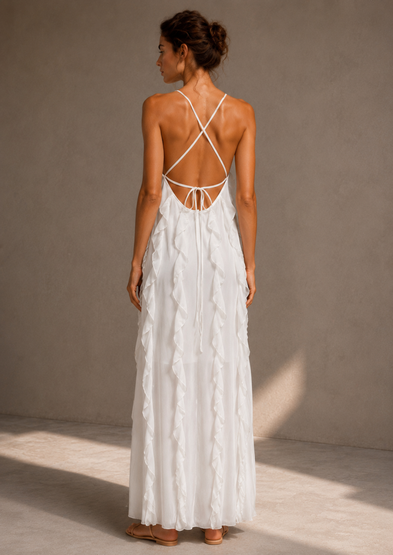 Ruffle_white_maxi_dress_side